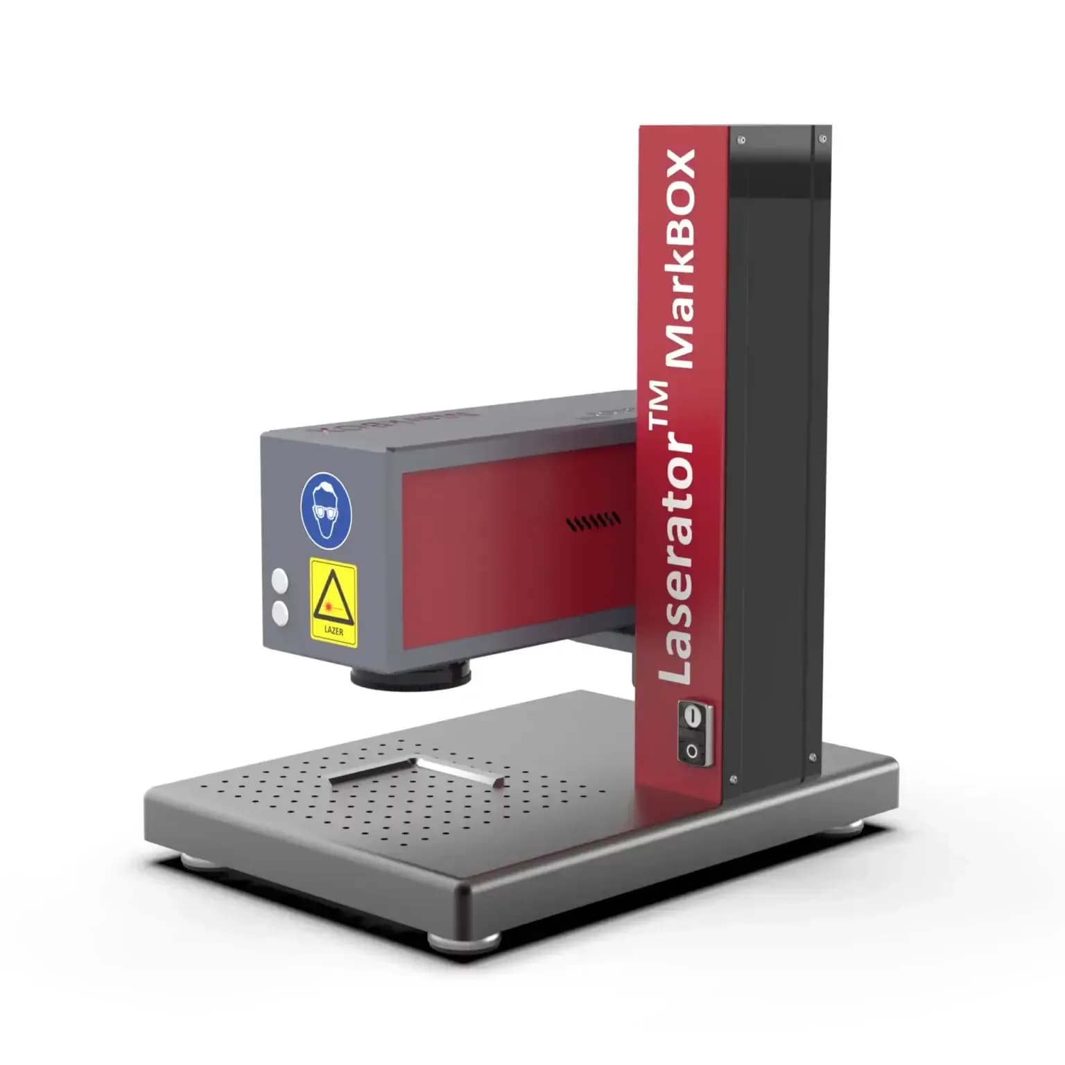 MarkBOX masaüstü fiber lazer markalama makinesi ön çaprazdan görünüm